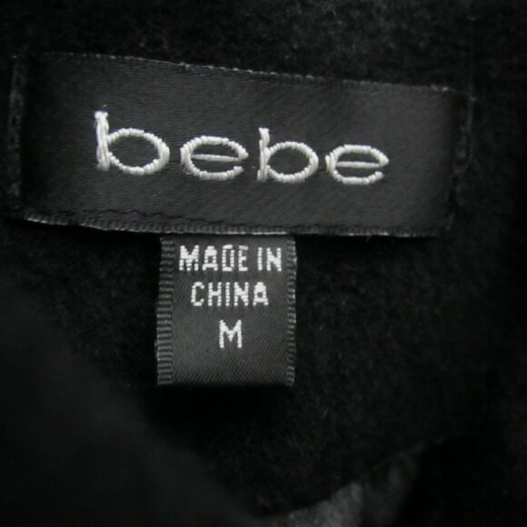 Vtg bebe Women M Black LS 65% Angora 35% Silk Short Jacket Lined Soft Blazer Y2K - Picture 5 of 11